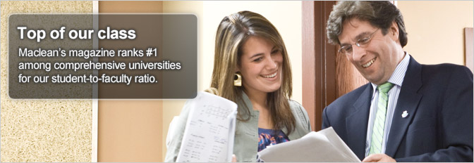 Top of our class - UNB ranked #1 among comprehensive universities for our student-to-faculty ratio