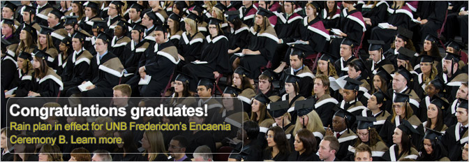 Rain plan in effect for Encaenia Ceremony B at UNB Fredericton