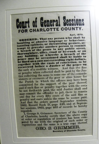 1870 Legal Notice (Museum, 2010)