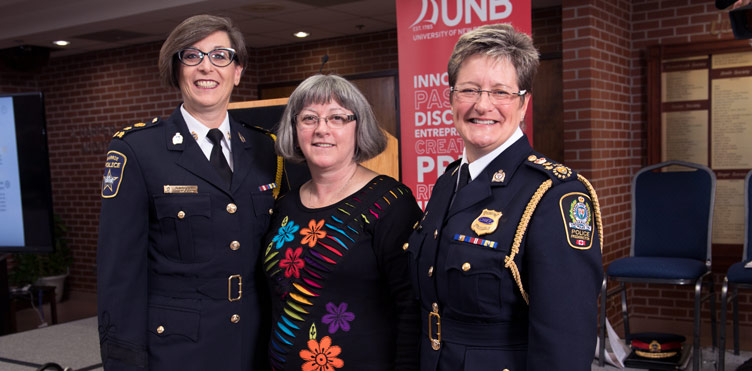 From left, Barrie Police Chief Chief Kimberley Greenwood, UNB sociology researcher Dr. Carmen Gill and Fredericton Police Chief Leanne Fitch.