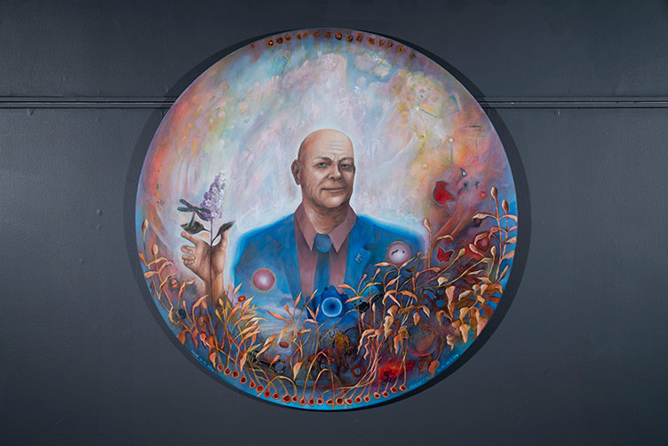 Credit: Deanna Musgrave, "Biffy,” (Dec. 31, 2025), Acrylic on Canvas, 47"” Tondo