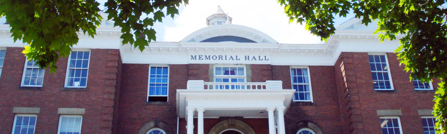 image of the front of UNB's Memorial Hall