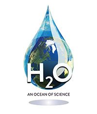 H2O droplet with the word H2O