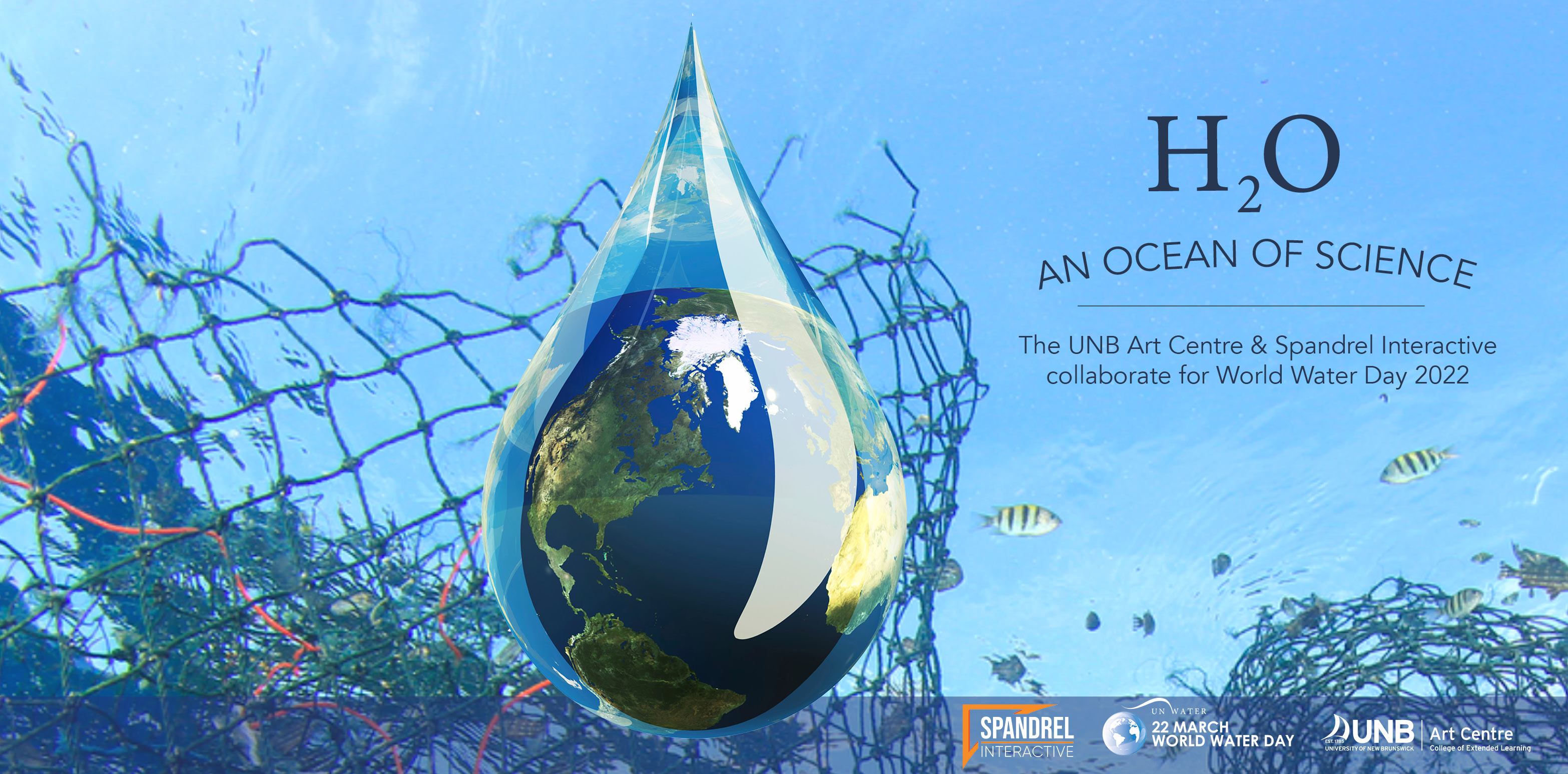 poster promoting the world water day app: H2O and Ocean of Science 2022