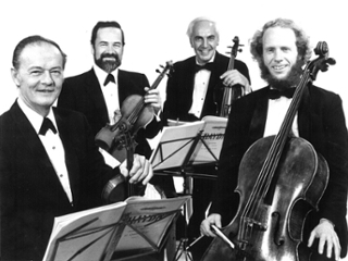 Members of Brunswick String Quartet for its final years. Left to right: Joseph Pach, Paul Campbell, James Pataki, Paul Pulford