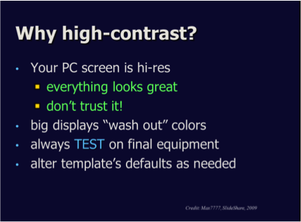 A slide showing why you should use high-res