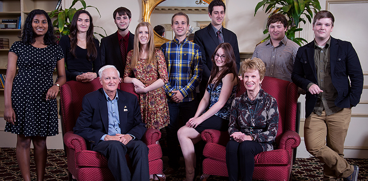 Betts Wilbur Scholars gather with David and Wendy Betts