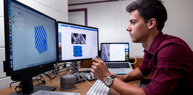 Edward Cyr, inaugural recipient of a McCain Foundation Postdoctoral Fellowship in Innovation at the University of New Brunswick, is working on futuristic applications in 3D printing. The university announced the fellowships, funded by a $1.25 million gift from the foundation, on Tuesday, Sept. 5, 2017. (Rob Blanchard / Photo UNB).