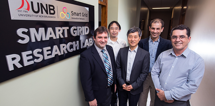 Researchers at the Emera & NB Power Research Centre for Smart Grid Technologies: Eduardo Castillo Guerra, Riming Shao, Liuchen Chang, Saleh Saleh and ​Julian Cardenas-Barrera