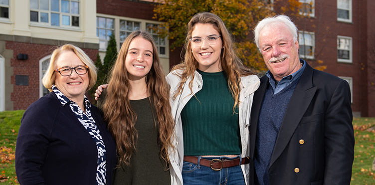 Anne Musgrave Bruce and Michael Bruce with 2019 Leslie E. Bruce Environmental Scholarship recipients Melissa Dubé and Reid Sutherland 