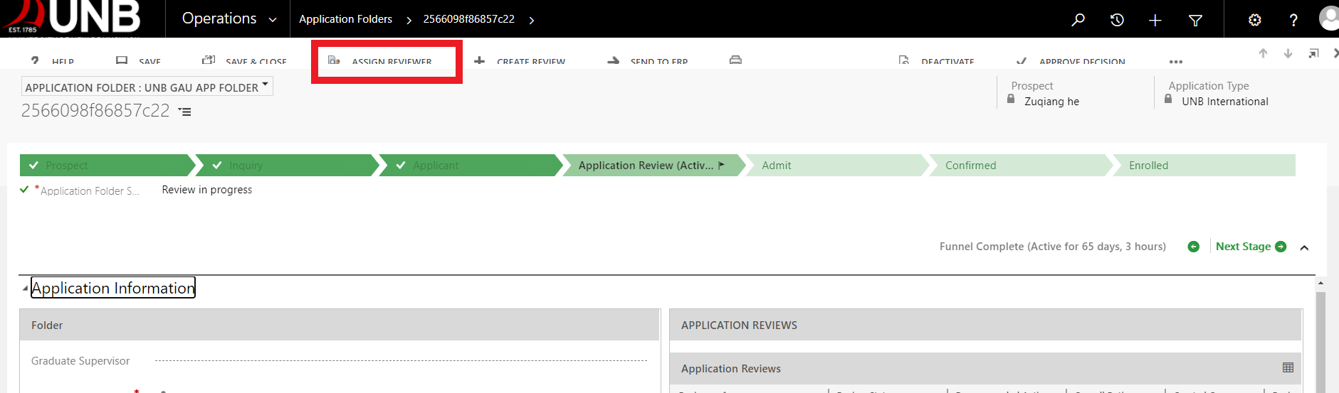 assign reviewer button