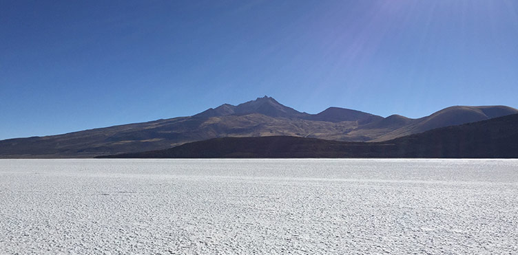 Salar de Uyuni, Bolivia, is the world's largest salt flat. It is a beautiful, but extreme environment.