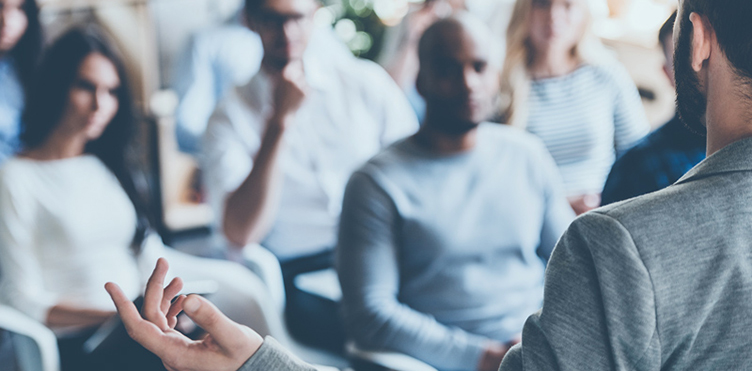 Photo of a professional doing a presentation
