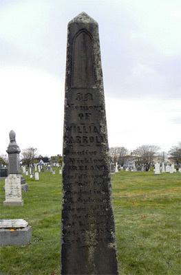 William Carroll Tombstone, Cedar Hill Cemetery, Saint John, NB